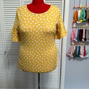 Yellow Flutter Sleeve Blouse